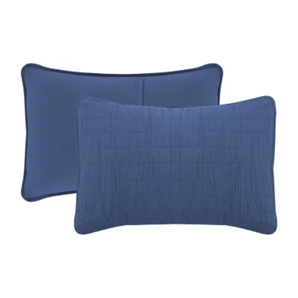 Swift Home Lightweight Oversized Enzyme Washed Crinkle Quilt Coverlet Bedspread Set