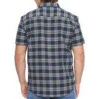 mutual weave Big and Tall Mens Regular Fit Short Sleeve Plaid Button-Down Shirt