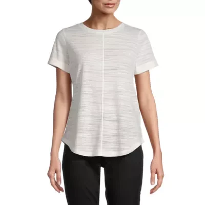 Liz Claiborne Womens Round Neck Short Sleeve T-Shirt