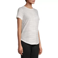 Liz Claiborne Womens Round Neck Short Sleeve T-Shirt