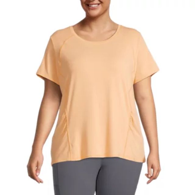 Xersion Womens V Neck Short Sleeve T-Shirt Plus