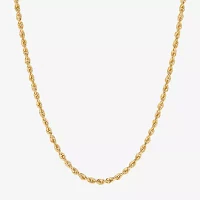 14K Gold 16 - 24 Inch Hollow Sparkle Rope Chain Necklace