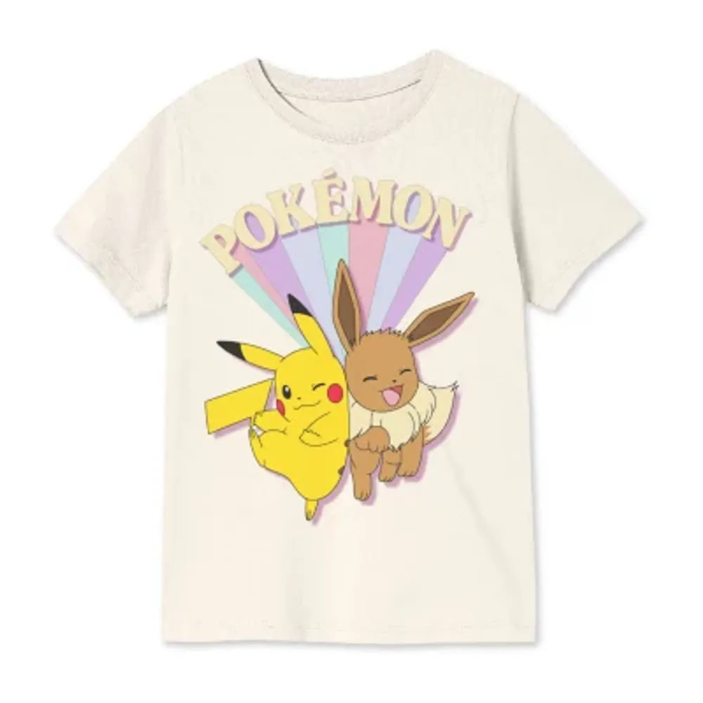 Little & Big Girls Crew Neck Short Sleeve Pokemon Graphic T-Shirt