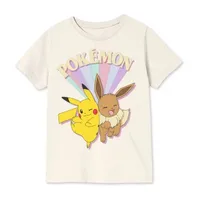 Little & Big Girls Crew Neck Short Sleeve Pokeman Graphic T-Shirt