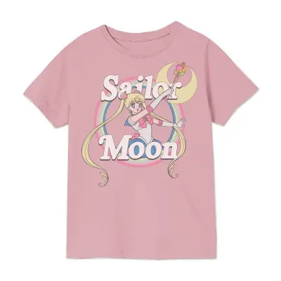 Little & Big Girls Crew Neck Short Sleeve Sailor Moon Graphic T-Shirt