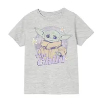 Little & Big Girls Crew Neck Short Sleeve Star Wars Graphic T-Shirt