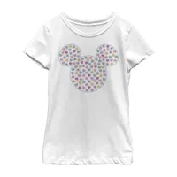 Disney Collection Little & Big Girls Crew Neck Short Sleeve Mickey and Friends Mouse Minnie Graphic T-Shirt