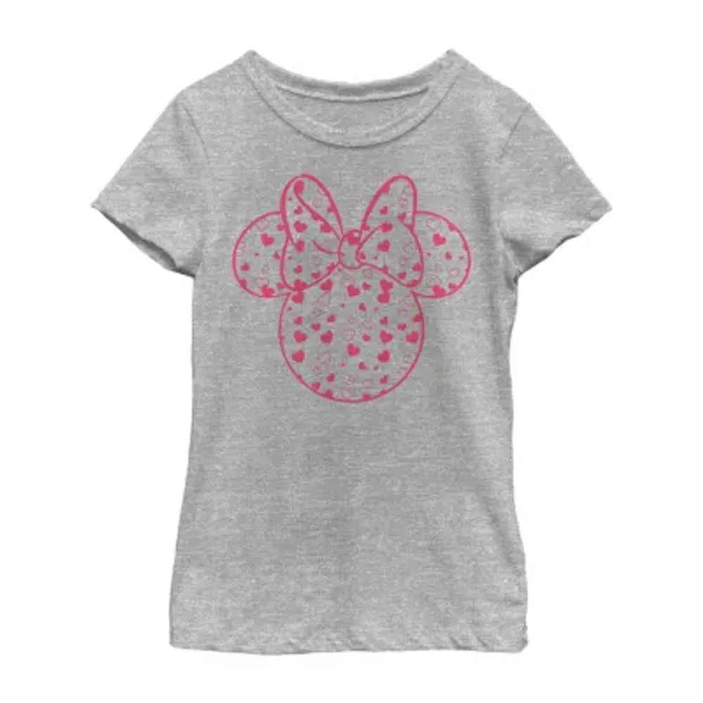 Disney Collection Little & Big Girls Crew Neck Short Sleeve Mickey and Friends Mouse Minnie Graphic T-Shirt