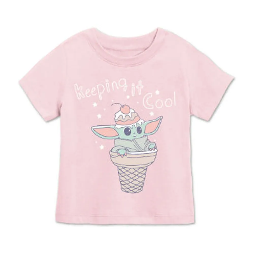 Disney Collection Little & Big Girls Crew Neck Short Sleeve Star Wars Graphic T-Shirt