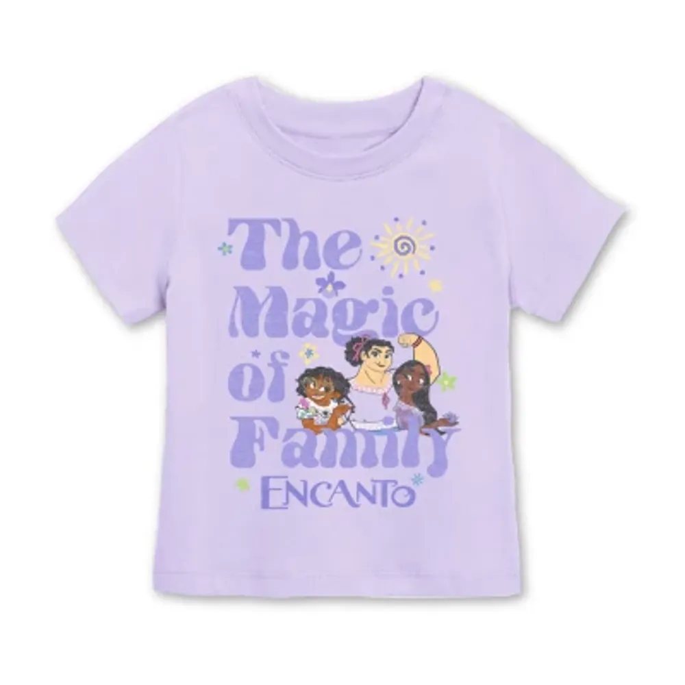Disney Collection Little & Big Girls Crew Neck Short Sleeve Encanto Graphic T-Shirt