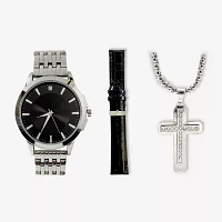 Mens Silver Tone 3-pc. Watch Boxed Set Mac7071jc