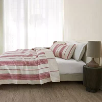 Linery Farmhouse Stripe Reversible Quilt Set