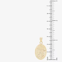 St. Michael Medallian Unisex Adult 14K Gold Oval Pendants