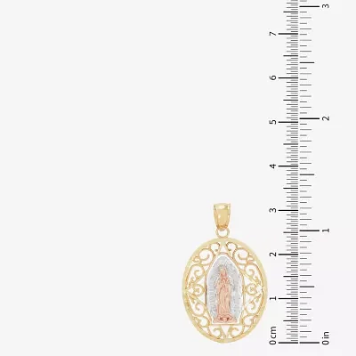 Nuestra Señora De Guadalupe / Our Lady Of Guadalupe Unisex Adult 14K Gold Oval Pendant