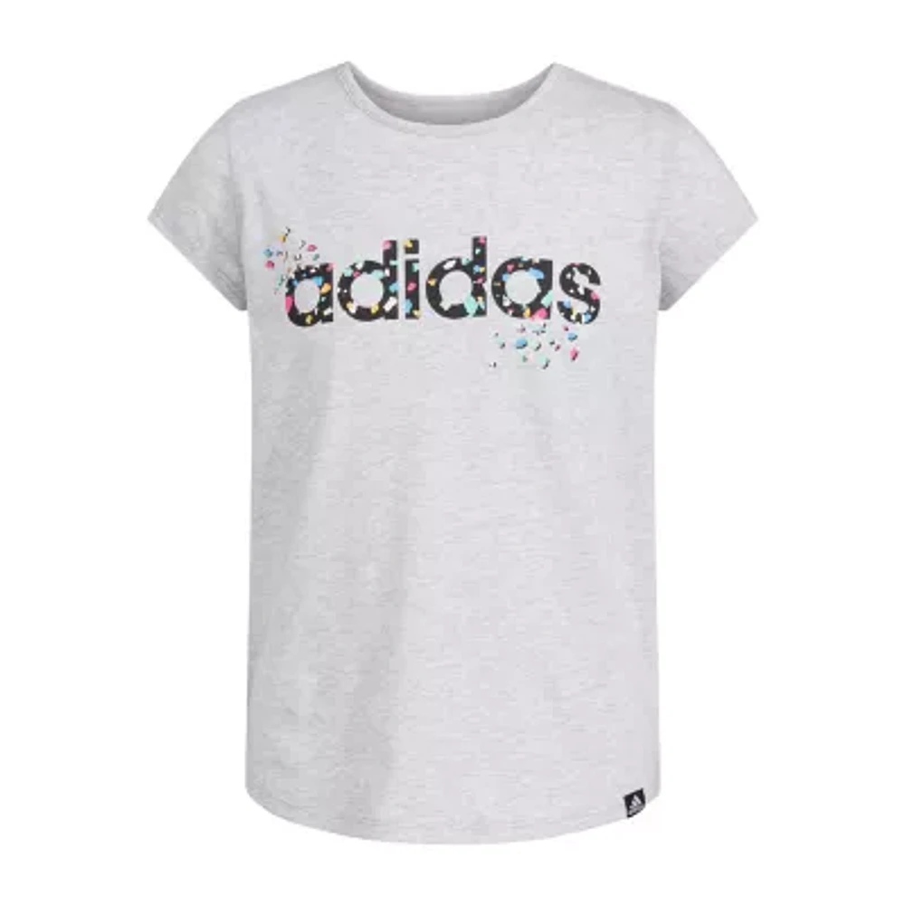 adidas Big Girls Crew Neck Short Sleeve Graphic T-Shirt