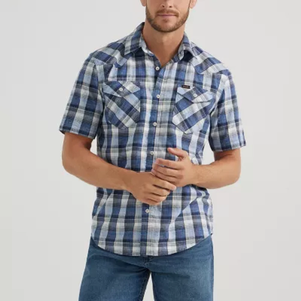 Wrangler® Mens Short Sleeve Western Shirt