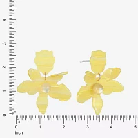 Bijoux Bar Gold Tone Womens Flower Hypoallergenic Drop Earrings