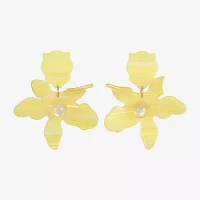 Bijoux Bar Gold Tone Womens Flower Hypoallergenic Drop Earrings