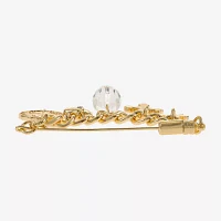Bijoux Bar Gold Tone Clover Cross Heart Brooch