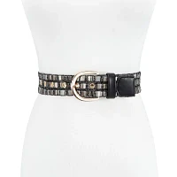 JS Jessica Simpson 1.5in Shimmer Multi Woven Womens Belt