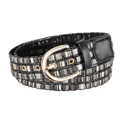 JS Jessica Simpson 1.5in Shimmer Multi Woven Womens Belt