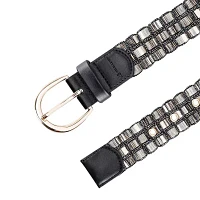 JS Jessica Simpson 1.5in Shimmer Multi Woven Womens Belt