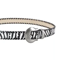 JS Jessica Simpson 1in Zebra Whipstitch Womens Belt