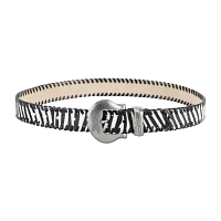 JS Jessica Simpson 1in Zebra Whipstitch Womens Belt