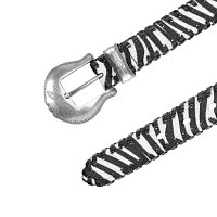 JS Jessica Simpson 1in Zebra Whipstitch Womens Belt