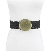 JS Jessica Simpson 2in Braid Hammred Plaque Womens Belt