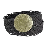 JS Jessica Simpson 2in Braid Hammred Plaque Womens Belt