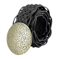 JS Jessica Simpson 2in Braid Hammred Plaque Womens Belt