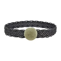 JS Jessica Simpson 2in Braid Hammred Plaque Womens Belt