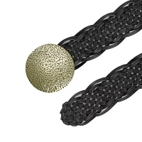 JS Jessica Simpson 2in Braid Hammred Plaque Womens Belt