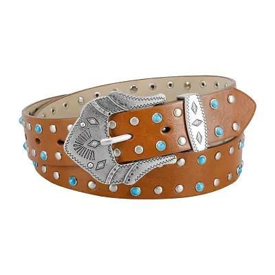 JS Jessica Simpson 1.5in Stud Turquoise Womens Belt
