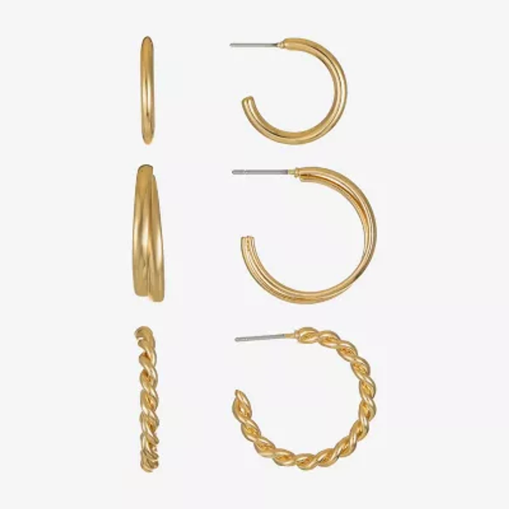 Liz Claiborne Twisted 3 Pair Earring Set