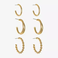 Liz Claiborne Twisted 3 Pair Earring Set