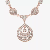 Monet Jewelry Rose Tone Womens Glass Zinc Pendant Necklaces