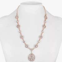Monet Jewelry Rose Tone Womens Glass Zinc Pendant Necklaces
