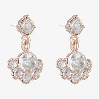 Monet Jewelry Rose Tone Glass Drop Earrings