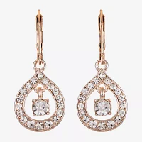 Monet Jewelry Rose Tone Womens Glass Drop Earrings