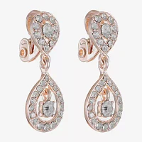 Monet Jewelry Rose Tone Glass Clip On Earrings