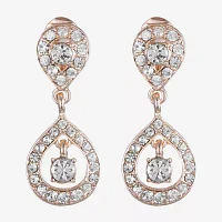 Monet Jewelry Rose Tone Glass Clip On Earrings