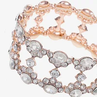 Monet Jewelry Rose Tone Glass Stretch Bracelet