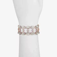 Monet Jewelry Rose Tone Glass Stretch Bracelet
