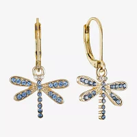 Monet Jewelry Gold Tone Dragonfly Glass Drop Earrings