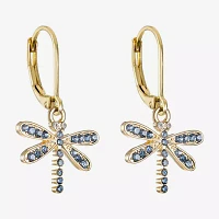 Monet Jewelry Gold Tone Dragonfly Glass Drop Earrings