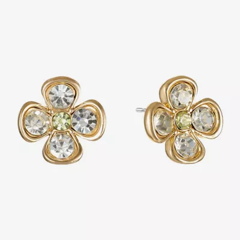 Monet Jewelry Gold Tone Glass 10mm Flower Stud Earrings