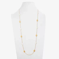 Monet Jewelry Gold Tone Simulated Pearl 36 Inch Rope Oval Strand Necklace