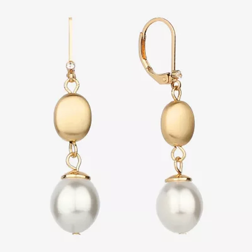 Monet Jewelry Gold Tone Simulated Pearl Drop Earrings